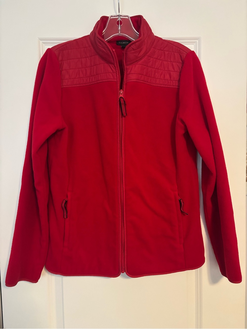 Talbots Red Quilted-Yoke Full-Zip Jacket